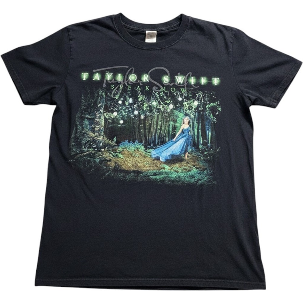 Taylor Swift Speak Now Tour Graphic T-Shirt Black Mens Medium Concert Tee